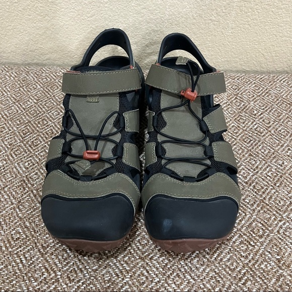 MENS SIZE 12 DARK OLIVE TEVA FLINTWOOD HIKING FISHERMAN SANDALS OUTDOOR GORPCORE - Picture 3 of 9